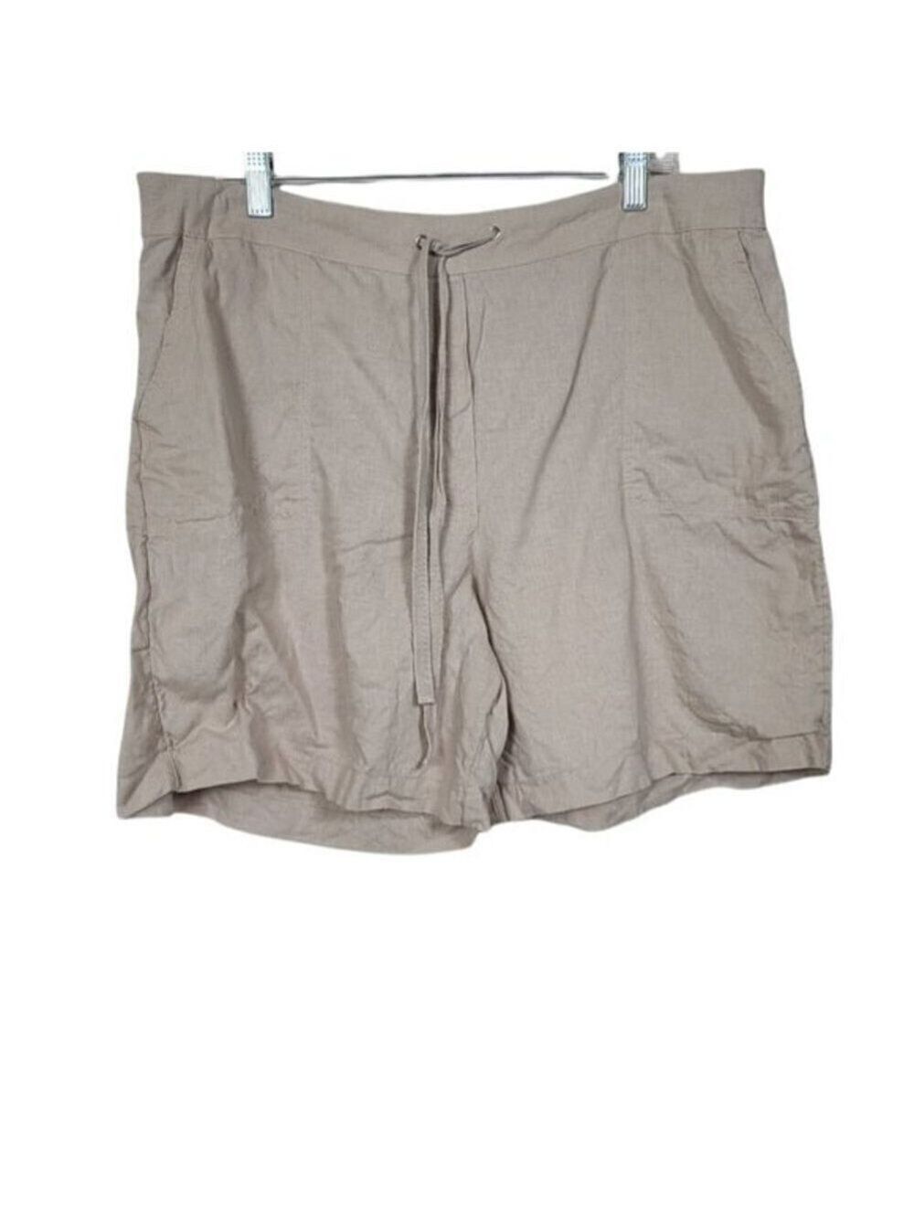 Kim Rogers Linen Blend Casual Drawstring Shorts L